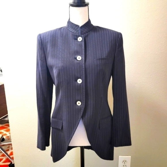 Dolce & Gabbana | Navy Pinstripe Blazer - Picture 3 of 9